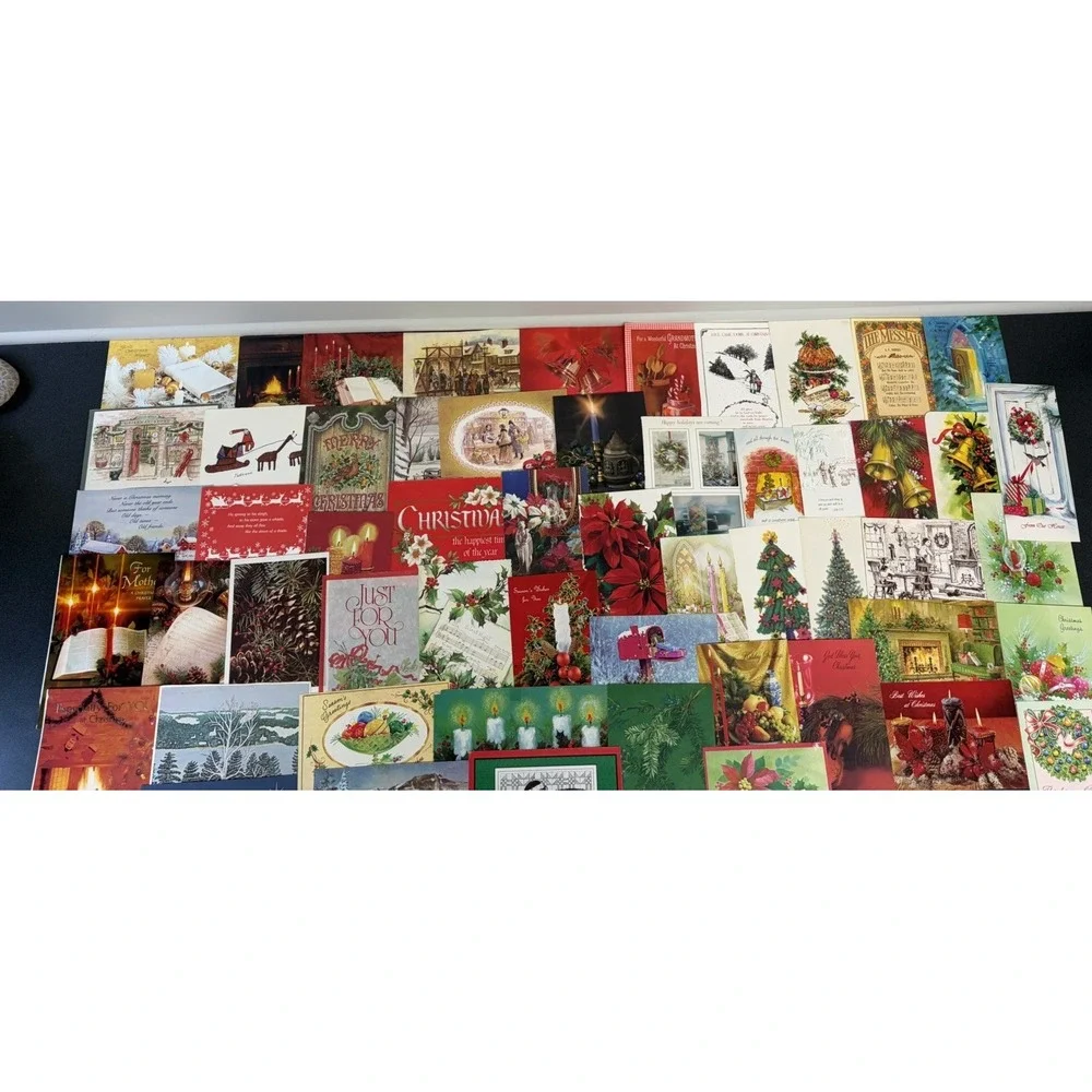 Vintage Christmas Cards Fronts ONLY Traditional Scrapbooking Decoupage Lot 50+